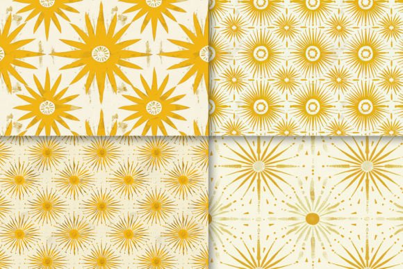 12 Seamless Sun Patterns Sunshine Boho