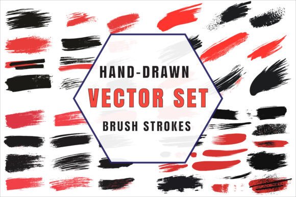 Bold Black and Red Strokes Vector