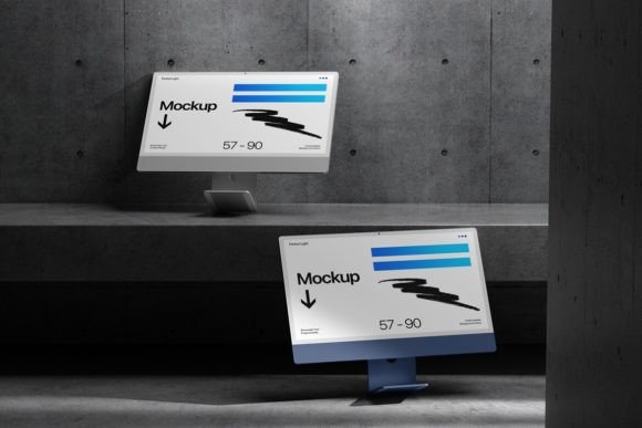 Elevate Your Digital Portfolio with the Modern iMac Desktop Display Mockup