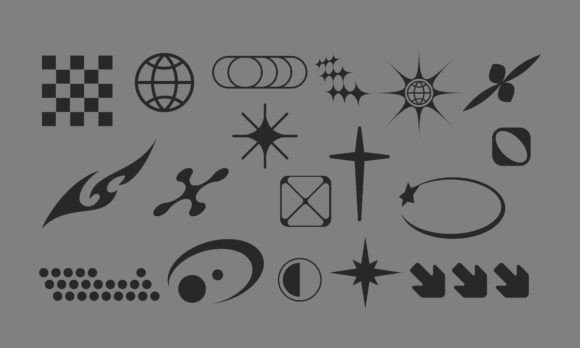 Reviving the Digital Y2K Aesthetic with the Abstract Vector Element Set