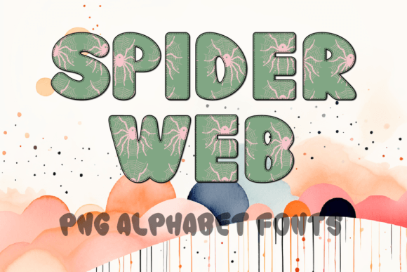 Spider Web Alphabet Fonts for Spooky Designs