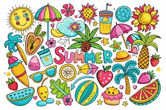 Summer Ornament Clipart Bundle for Designers