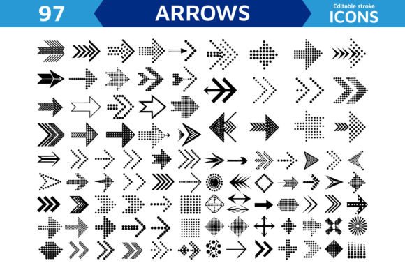 SVG Icons Set Arrows Mark Symbol Vector: Elevating Modern Design with Precision and Style