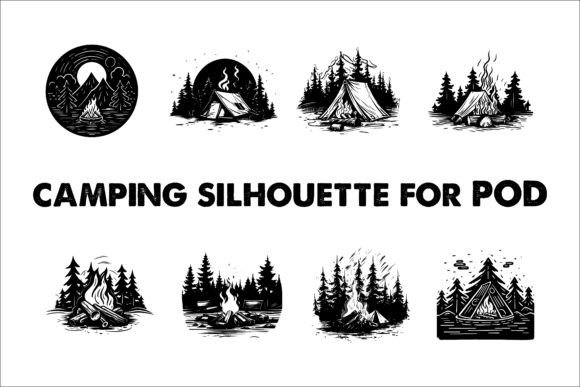 The Versatility of Camping Black Silhouette Illustration in Modern Design