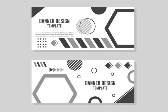 Web Banner Design with Geometric Shapes